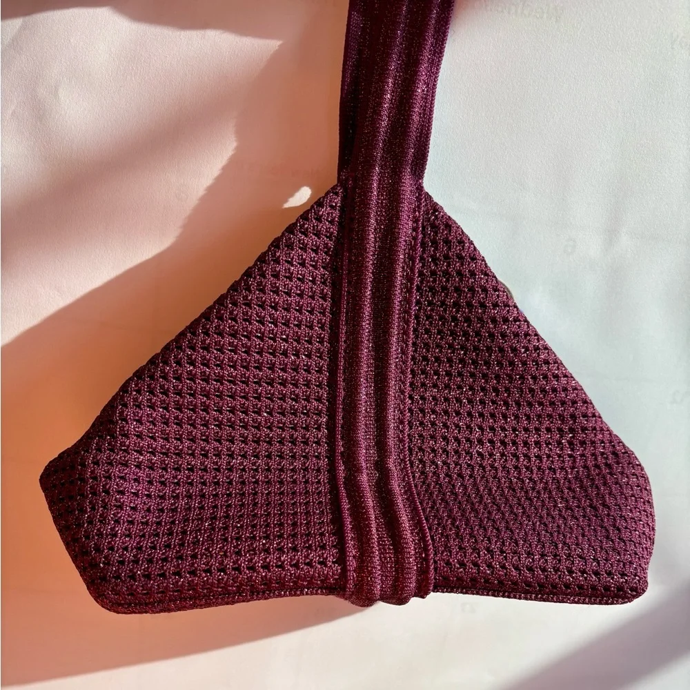 NWT Rothy's The Party Pouch in Garnet Sparkle - Picture 3 of 14